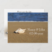 Carte Postale Faire-part Plage Enregistrer la date (Devant / Derrière)