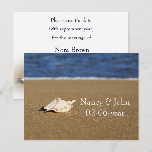 Carte Postale Faire-part Plage Enregistrer la date (Devant / Derrière)