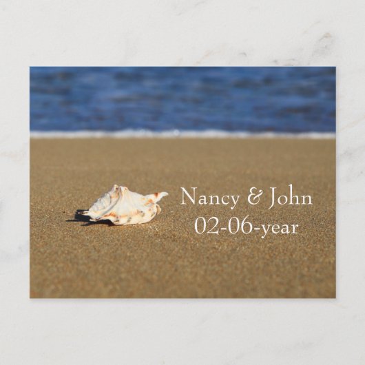 Carte Postale Faire-part Plage Enregistrer la date (Devant)