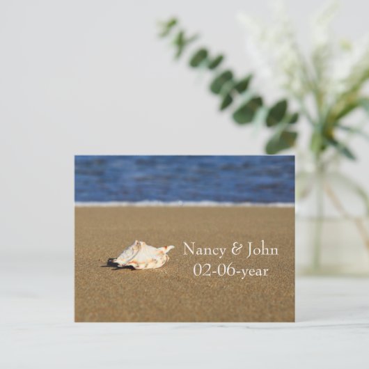 Carte Postale Faire-part Plage Enregistrer la date (Debout devant)