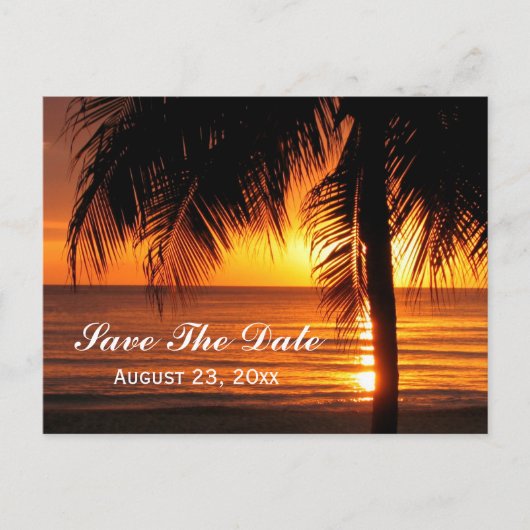 Carte Postale Faire-part Plage Enregistrer la date Destination Wedding Card (Devant)