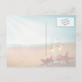 Carte Postale Faire-part plage enregistrer la date romantique (Dos)