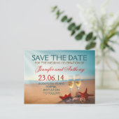 Carte Postale Faire-part plage enregistrer la date romantique (Debout devant)