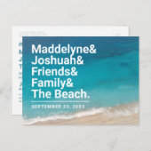 Carte Postale Faire-part Plage Mariage simple Ampersand Enregistrer la date (Devant / Derrière)