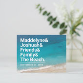 Carte Postale Faire-part Plage Mariage simple Ampersand Enregistrer la date (Debout devant)