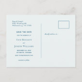 Carte Postale Faire-part Plage océan bleu turquoise Enregistrez la date (Dos)