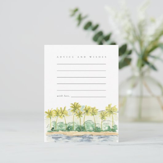 Carte Postale Faire-part Plage Palm Trees Tropical Conseils et Wish Card (Debout devant)