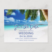 Carte Postale Faire-part Plage tropicale Destination Mariage Sauvez les dat (Devant)
