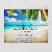 Carte Postale Faire-part Plage tropicale Destination Mariage Sauvez les dat (Devant)