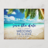 Carte Postale Faire-part Plage tropicale Destination Mariage Sauvez les dat (Devant)