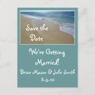 Carte Postale Faire-part plage tropicale, Save the Date, ...