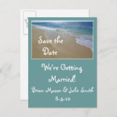 Carte Postale Faire-part plage tropicale, Save the Date, ... (Devant / Derrière)