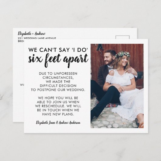 Carte Postale Faire-part Plan de changement Six Pieds Appartient Photo Mari (Devant / Derrière)