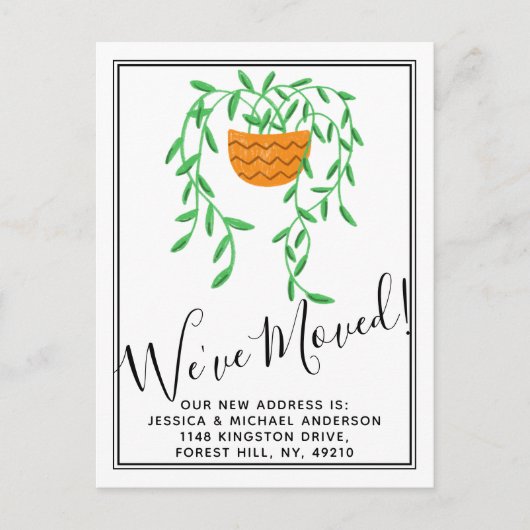 Carte Postale Faire-part Plante de maison en pot tendance Nouveau déménagem (Devant)