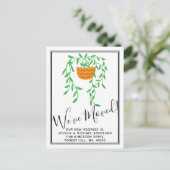 Carte Postale Faire-part Plante de maison en pot tendance Nouveau déménagem (Debout devant)