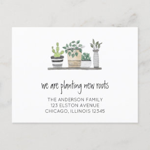 Carte Postale Faire-part Planter de nouvelles racines Nouvelle adresse Dépl