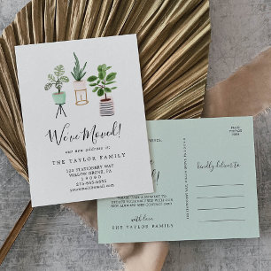 Carte Postale Faire-part Plantes de la maison en pointes Nous avons déménag