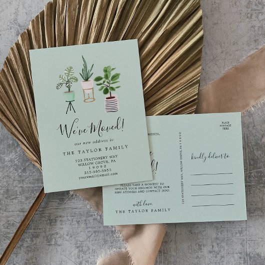 Carte Postale Faire-part Plantes de la Maison | Mint Nous avons déménagé