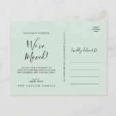 Carte Postale Faire-part Plantes de la Maison | Mint Nous avons déménagé (Dos)