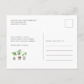 Carte Postale Faire-part Plantes en pot Boho Nouvelle Adresse Botanique Dém (Dos)