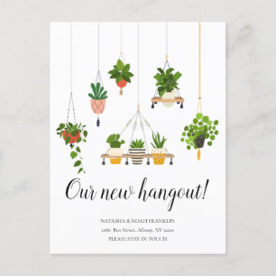 Carte Postale Faire-part Plantes Suspendues Nouvelle Adresse Nous Avons Dém