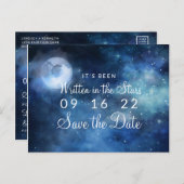 Carte Postale Faire-part Pleine lune Ciel lunaire Galaxie céleste Enregistr (Devant / Derrière)