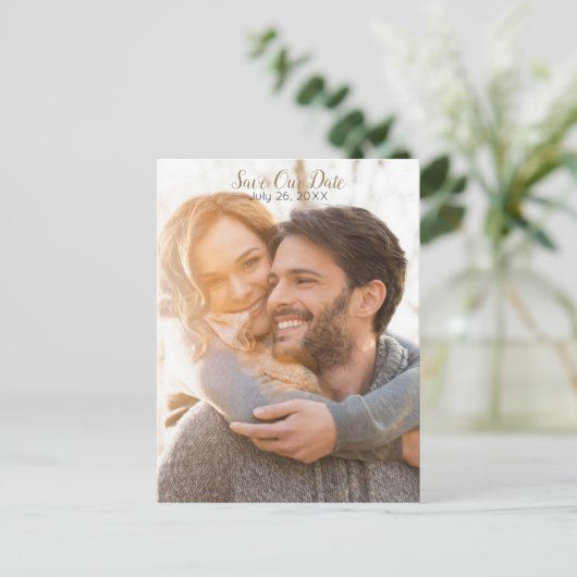 Carte Postale Faire-part Pleine Photo Feux En Bois Rustique Éclairage Enreg (Debout devant)