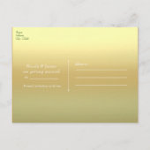 Carte Postale Faire-part Plume de paon or exotique boho Save the Date (Dos)