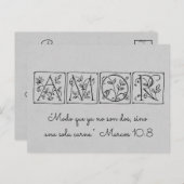 Carte Postale Faire-part Plus 2-One Flesh~Scripture~Save Date~Spanish (Devant / Derrière)