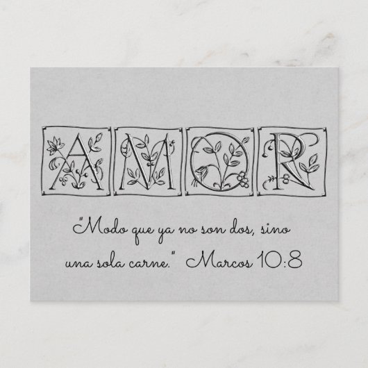 Carte Postale Faire-part Plus 2-One Flesh~Scripture~Save Date~Spanish (Devant)