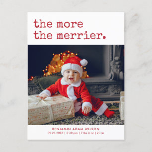 Carte Postale Faire-part Plus la Naissance de Noël est joyeuse 