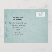 Carte Postale Faire-part Plutôt Turquoise & Noir Nous avons déménagé (Dos)