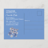 Carte Postale Faire-part Poche Denim avec bijoux costume et chaton (Dos)