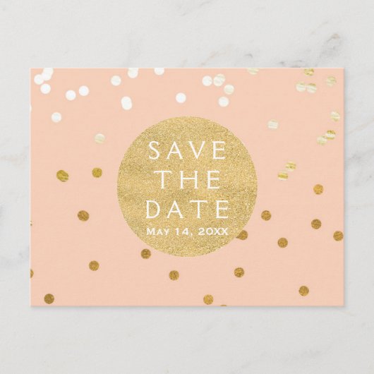 Carte Postale Faire-part Poche & Or Points Confetti brillants Enregistrer L (Devant)