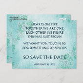 Carte Postale Faire-part Poème d'amour amusant enregistrer la date poésie d (Devant / Derrière)