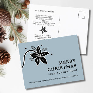 Carte Postale Faire-part Poinsettia Joyeux Noël Nouveau Accueil