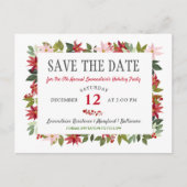 Carte Postale Faire-part Poinsettia Noël Fête Enregistrer La Date (Devant)