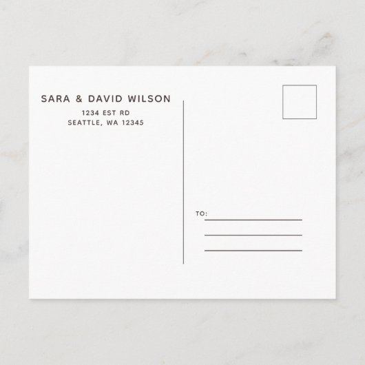 Carte Postale Faire-part Poinsettia rustique Feuillage d'hiver Enregistrer  (Dos)