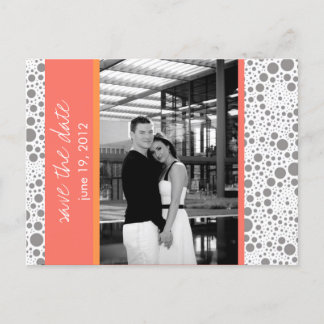 Carte Postale Faire-part Point & Bloc- Enregistrer la date personnalisée- C