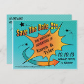 Carte Postale Faire-part Point comique Enregistrer la date (Devant / Derrière)