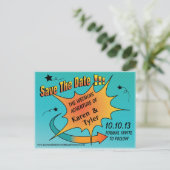 Carte Postale Faire-part Point comique Enregistrer la date (Debout devant)