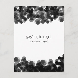 Carte Postale Faire-part Points de caviar noir et blanc pour mariage Save T