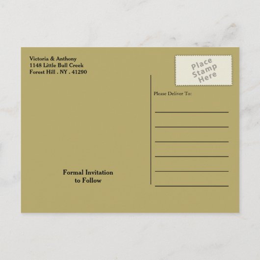 Carte Postale Faire-part Pois Black & Gold modernes Enregistrer la date (Dos)