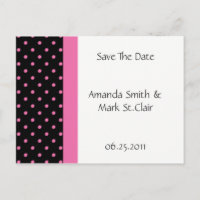 Pois noirs blancs roses Enregistrer la date