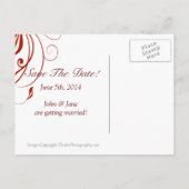 Carte Postale Faire-part Poisson Betta Rouge Save The Date (Dos)