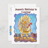 Carte Postale Faire-part Pôle de fête au poulet (Devant / Derrière)