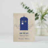 Carte Postale Faire-part Police Box Enregistrer la date Postcard v6 (Debout devant)