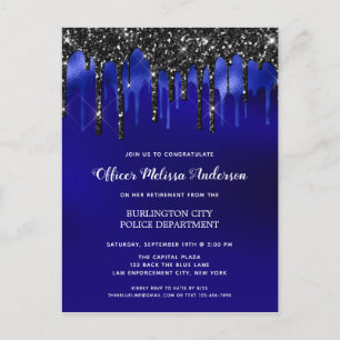 Carte Postale Faire-part Police Retraite Élégante Application de la loi