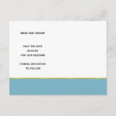 Carte Postale Faire-part Polygone de feuille d'or, coquillages mariage Enre (Dos)