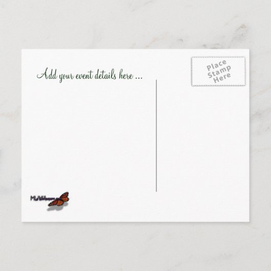 Carte Postale Faire-part Pomme de pin enneigée Enregistrez la date (Dos)